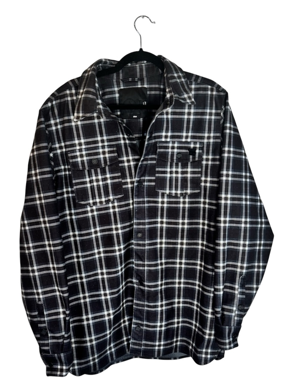 Men’s Volcom Brown & White Drip Bonded Flannel Size L - Snowboarding Jacket